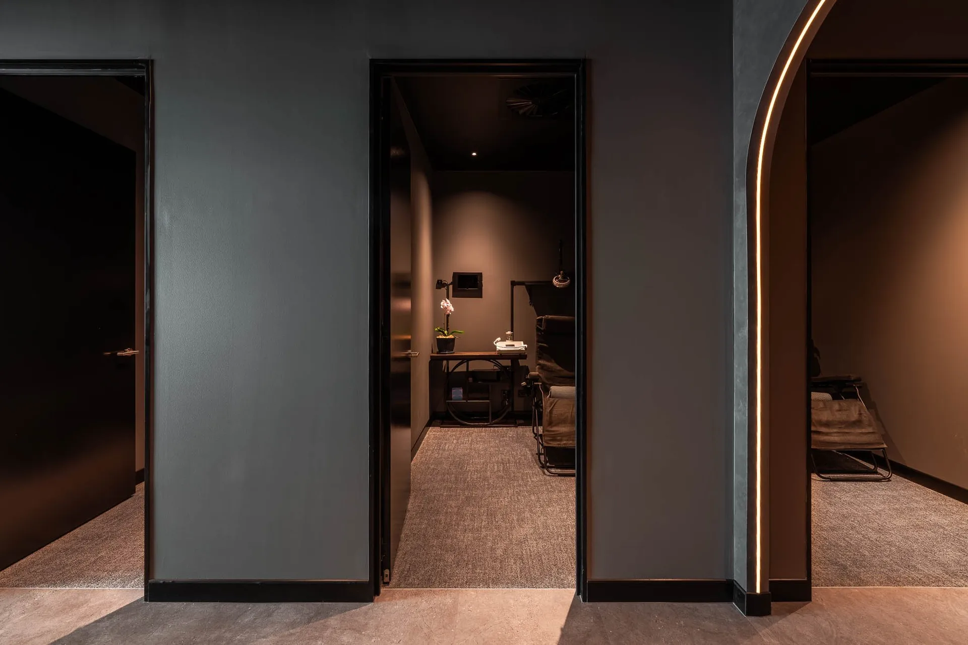 Arched doorway leading to a private room inside Cheat Code Playground
