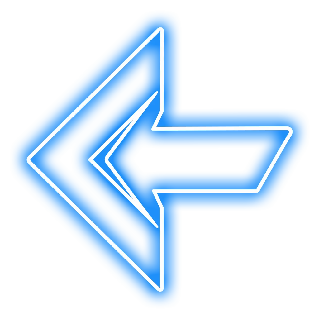 Blue glowing left arrow icon representing Recover